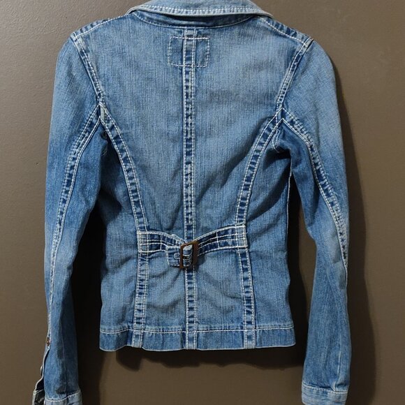 True Religion Jackie Big T Denim Jacket Women Size XS - Picture 3 of 6